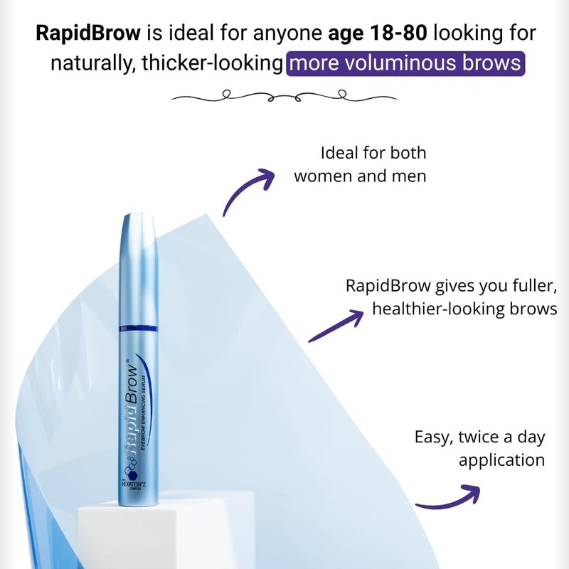 rapidBrow Eyebrow Enhancing Serum - Hydrating Formula for Thicker Brows with Hexatein 2 Complex | 3 mL