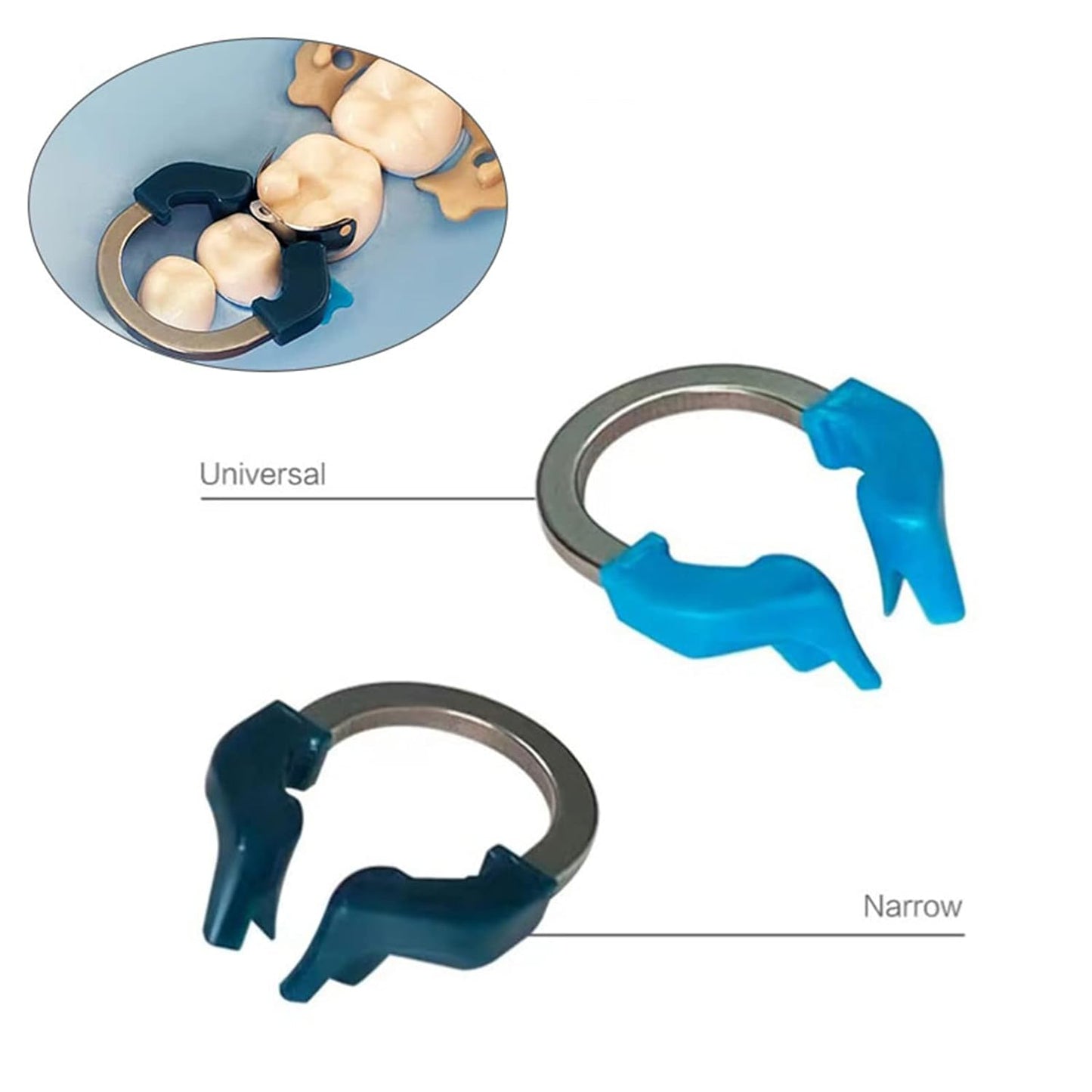 Orthodontic Matrix Ring Clamp - Autoclavable Nickel Titanium | Contoured System for Pre & Post Molars (R6 Blue)