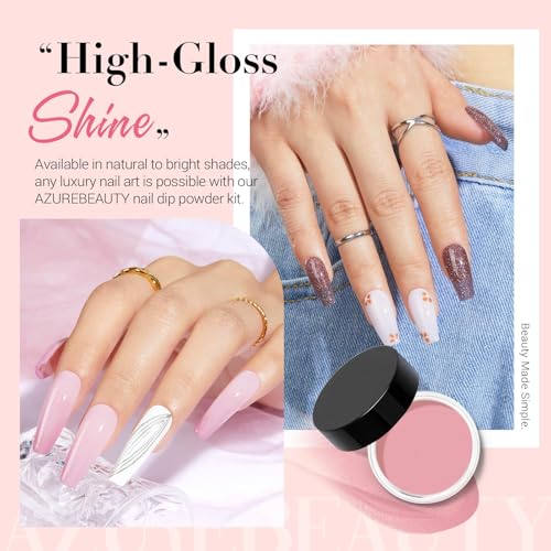 AZUREBEAUTY Dip Powder Nail Kit with Electric Nail Drill, 24 Colors Nude Pink Glitter Nail Powder Starter Kit with Dip Liquids Base Top Coat Activator Portable Manicure French Nail Art Essential Set