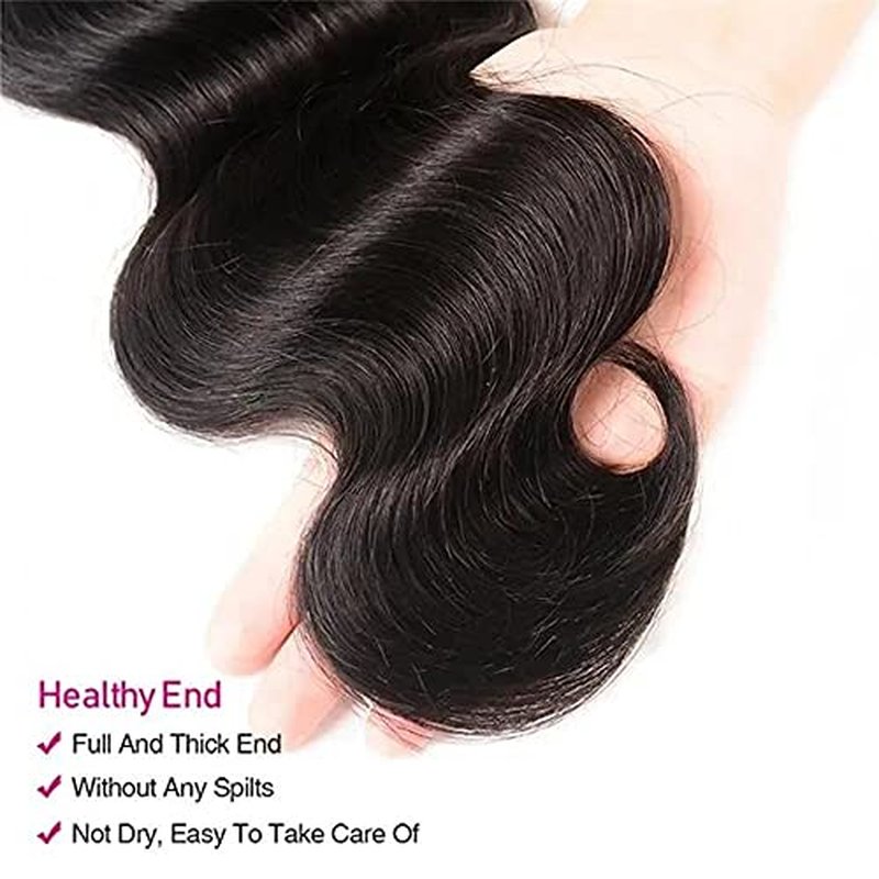 UNice Hair Icenu Series 10A Brazilian Body Wave Virgin Hair 3 Bundles 100% Human Hair Weave Extensions Natural Color 95-100g/piece (10 12 14)