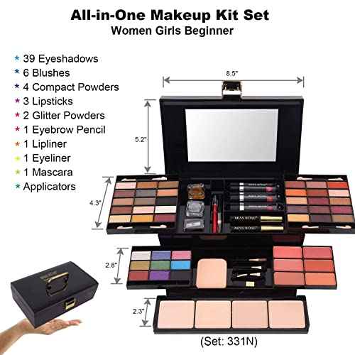 58 Color Professional Makeup pallet, Makeup Kit for Women Full Kit,All In One Makeup Set,Makeup Gift Set for Women&Girls&Teen (331N)