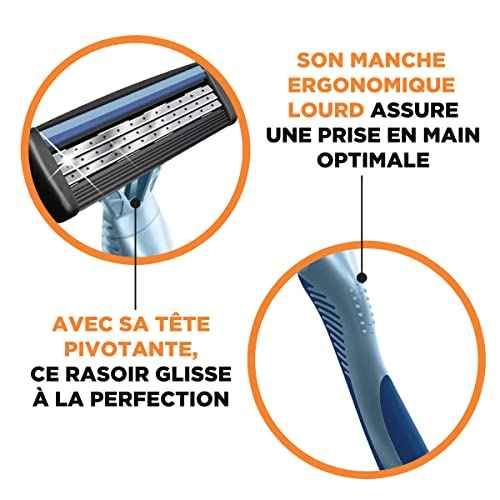 BIC Flex 3 Men’s Disposable Razors With 3 Blades, For a Smooth and Comfortable Shave, 4 Piece Razor Kit for Men (Pack of 2)