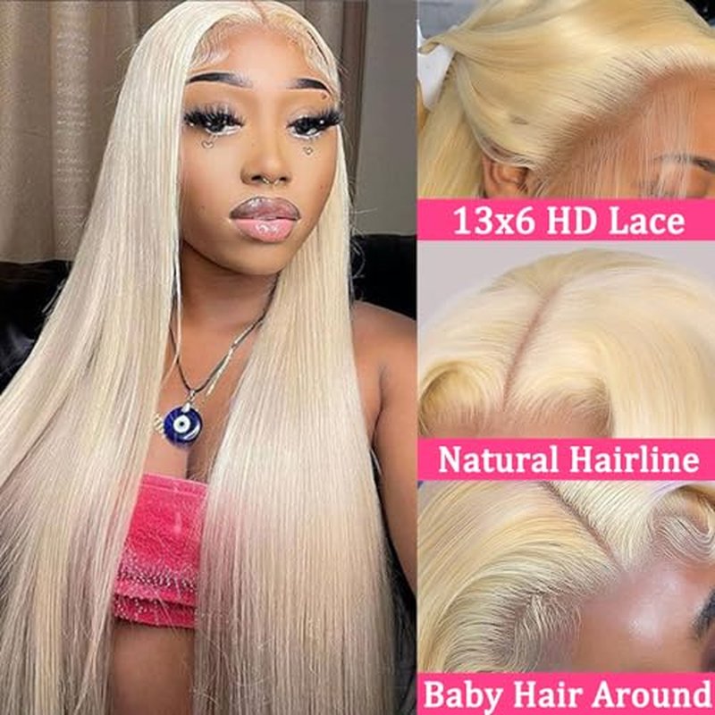 613 Lace Front Wig Human Hair Blonde 13x6 HD Transparent Lace Front Wigs Human Hair 200 Density 22 Inch