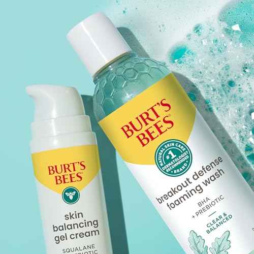Burt's Bees Foaming Face Wash, BHA Breakout Defense Cleanser for All Skin Types, Washes Away Impurities & Excess Facial Oil, With a Prebiotic, 8 Oz. (Pack of 2)
