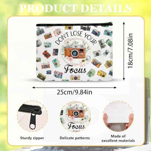 Photographer Gifts Makeup Bag - Photography Gifts Cosmetic Bag for Photographers Women Teacher Friends Photo Lovers, Waterproof Travel Toiletry Organizer Foldable Zipper Pouches