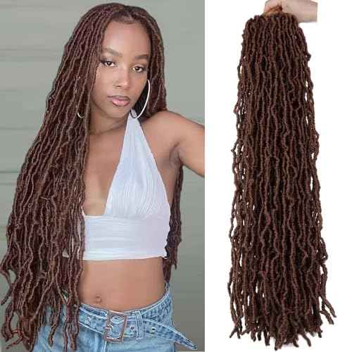 7 Packs Faux Locs Crochet Hair 30 Inch Soft Locs for Distressed Locs Butterfly Locs Crochet Hair for Women (30 Inch(Pack of 7) 30#)