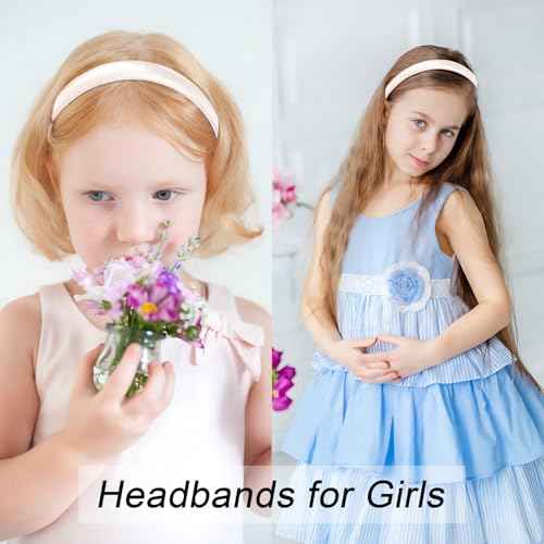 Headbands for Women, White Womens Thick Silk Satin Super Soft & Comfortable Sponge Padded Headbands Hair Bands Hoops Accessories for Women Girls