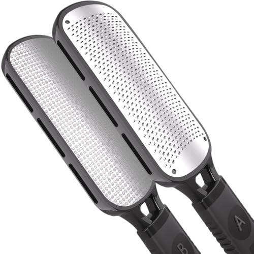 Antonki Foot File for Dead Skin, Double Sided Callus Remover for Feet, Metal Foot Scrubber for Cracked Heel, Professional Foot Scraper Rasp Pedicure Tool to Remove Hard Skin - 2 in 1 Foot File