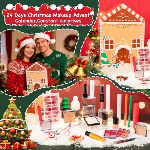 Makeup Advent Calendar 2025, 24 Days Christmas Gift Set For Women Girls &Teens, Surprises Christmas Calendar Countdown Gift for Women,Countdown Calendar Full Makeup Kit Cosmetic Gift