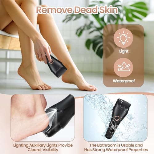 Electric Callus Remover for Feet Rechargeable - 3-Speed Adjustable Electronic Foot Filer, Effortless Smooth Feet from Hard Cracked Dry Dead Skin at Home - Christmas Gifts for Women Men