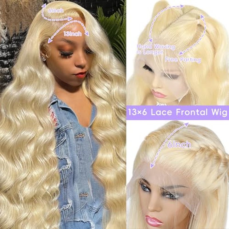 30 Inch 613 Lace Front Wig Human Hair 13x6 Blonde Wig Human Hair 200% Density Body Wave HD Blonde Lace Frontal Wigs Human Hair Pre Plucked Glueless