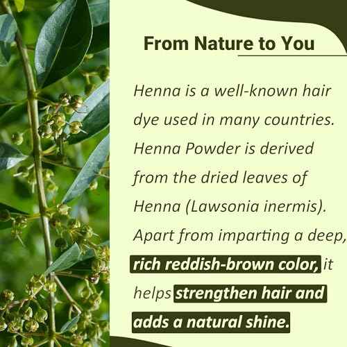 Mi Nature Pure Henna Powder (Lawsonia Inermis) 227g (8 oz)- Natural Plant-Based Hair Coloring & Conditioning Treatment - Herbal Hair Care Formula - No Added Preservatives