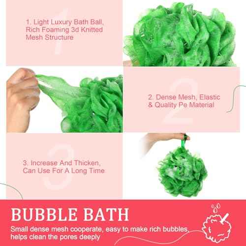 24 Pcs Halloween Bath Loofah Sponge Orange Black Loofah Exfoliating Body Scrubber Shower Sponge 50g Mesh Shower Pouf Balls Gift Set for Women Men Christmas Bathing Accessories