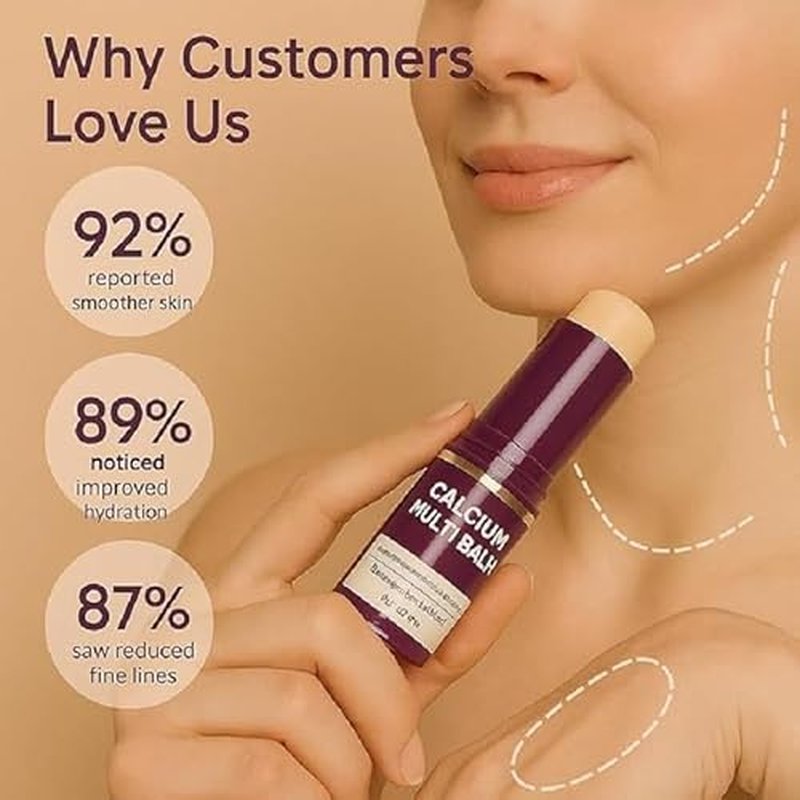 Calcium Multi Balm Stick, Anti-aging Firming & Sagging Anti Wrinkle Collagen Calcium Volume Multi Balm.(1Pcs)