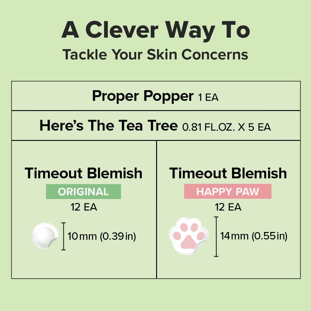 I DEW CARE Blemish Skincare Set - Ready Aim Clear | Face Mask & Acne Patch & Pimple Popper Tool, with Tea Tree Oil, Soothing & Hydrating, Treatment, Oily & Sensitive Skin