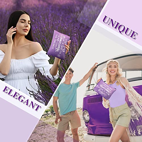 Hillban 6 Pcs Purple Makeup Bag Gifts Christmas Gifts Purple Inspirational Zipper Cosmetic Pouch Lover Gift Makeup Toiletry Bag for Women Travel Birthday