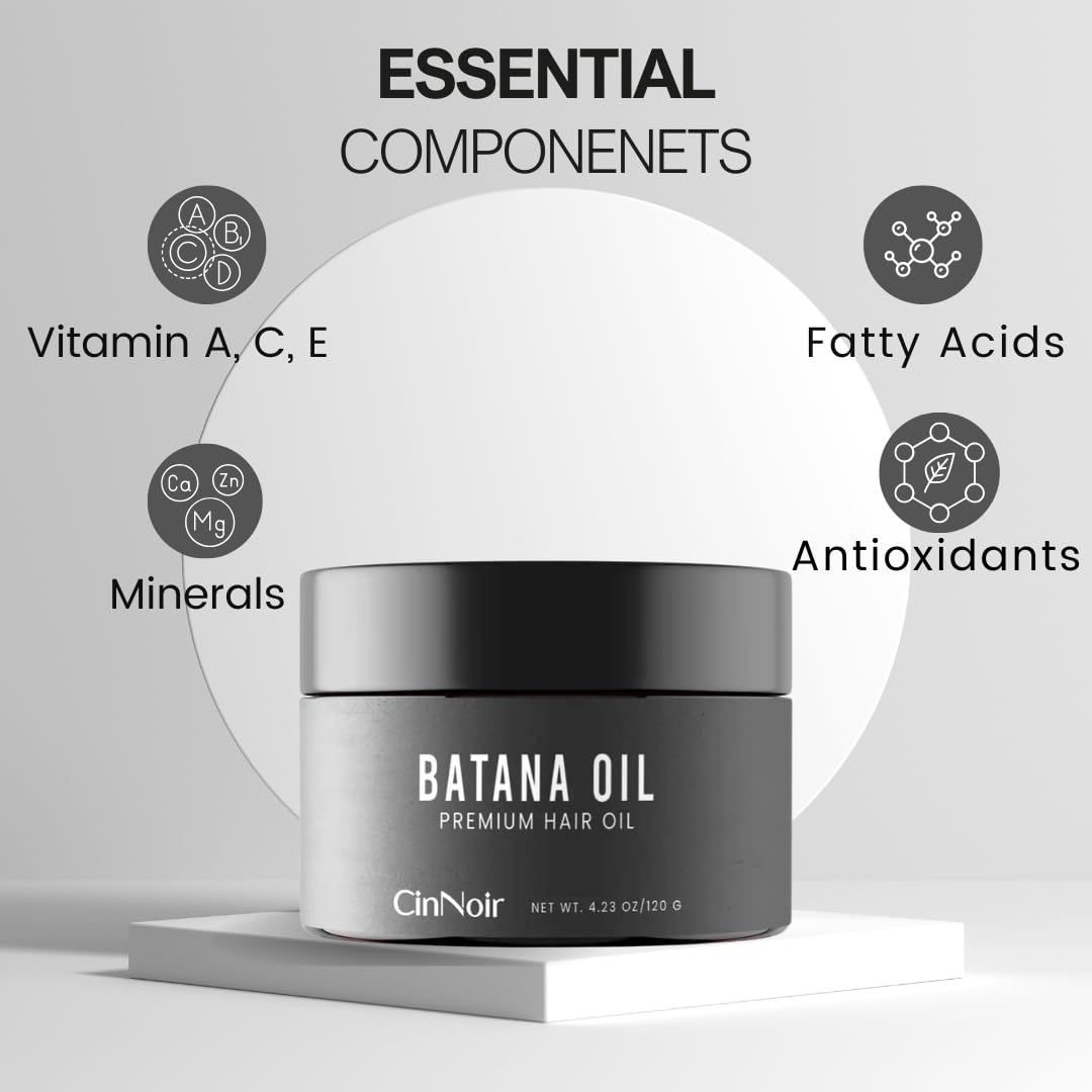 Dr Sebi Batana Oil for Hair Growth - 100% Raw Batana Oil, Organic & Natural, Cold-Pressed Sourced from Honduras, For Thicker & Stronger Hair, 4.23 oz for Men and Women