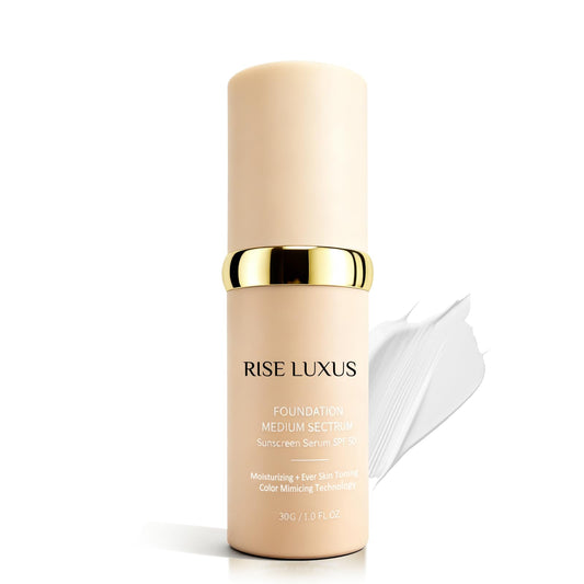 Rise Luxus Ultrablend 4 In 1 Foundation, 2025 New Upgrade Match Skin Color Changed Foundation Liquid With Spf 50,Glowing Hydrating, Waterproof for Makeup