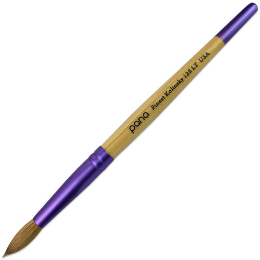 Pana USA Acrylic Nail Brush100% Pure Kolinsky Hair New LIMITED EDITION BEIGE PURPLE Wood Handle with Purple Ferrule Round Shaped Style (Size # 12)