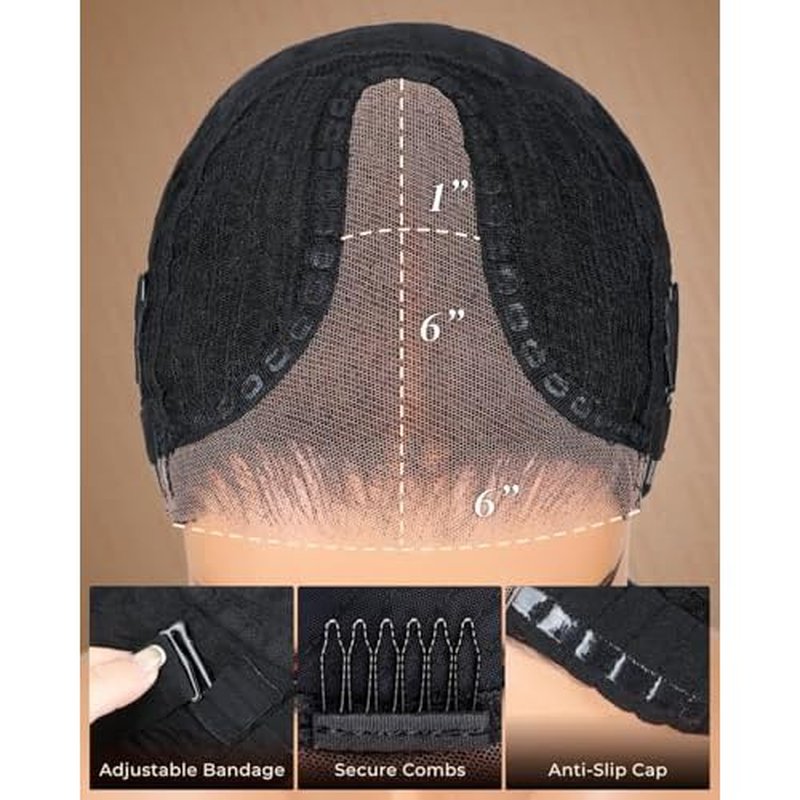 Arabella 6x6 Wear and Go Glueless Wig 12a Glueless Wigs Human Hair Pre Plucked Pre Cut Loose Body Wave Only Middle Part Lace Front Wigs Human Hair 100% Pre Bleached Knots Wig (20inch, 6X6 Body Wave)