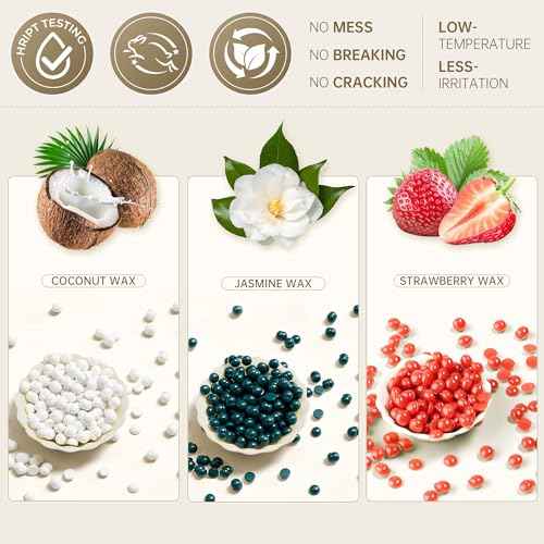 Lifestance Wax Beads Set, 4 Kinds of Waxing Beads, Hard Wax Beans with 44 Items, Perfect for Any Waxing Warmers for Hair Removal for Brazilian Bikini, Face, Armpit