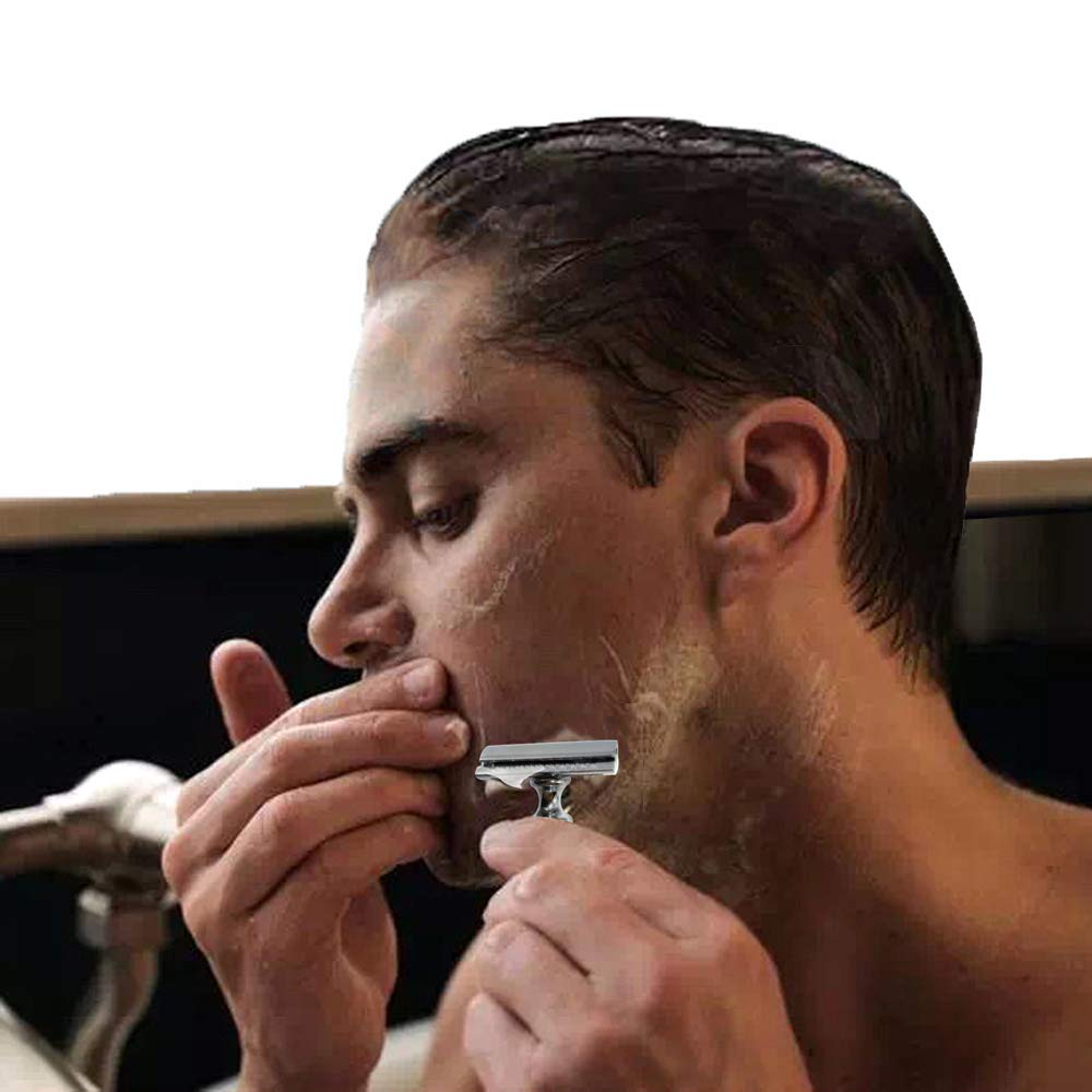 Jolitac Wet Shaving Kit For Men - Badger Hair Shaving Brush, Shaving Stand, Stainless Steel Shaving Bowl Mug, Double Edge Safety Razor, Men's Safety Razor Grooming Gift Set (Wood)