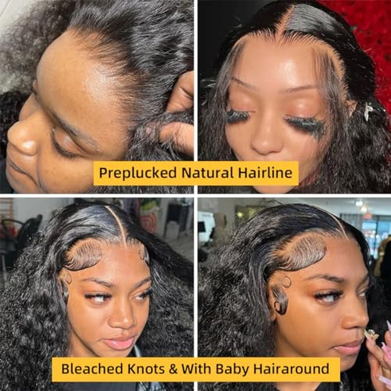 WINOW Deep Wave Lace Front Wigs Human Hair Pre Plucked 180% Density HD Transparent 13x4 Lace Frontal Wigs For Women Human Hair Lace Front Wigs Deep Curly Lace Front Wig (30 INCH)