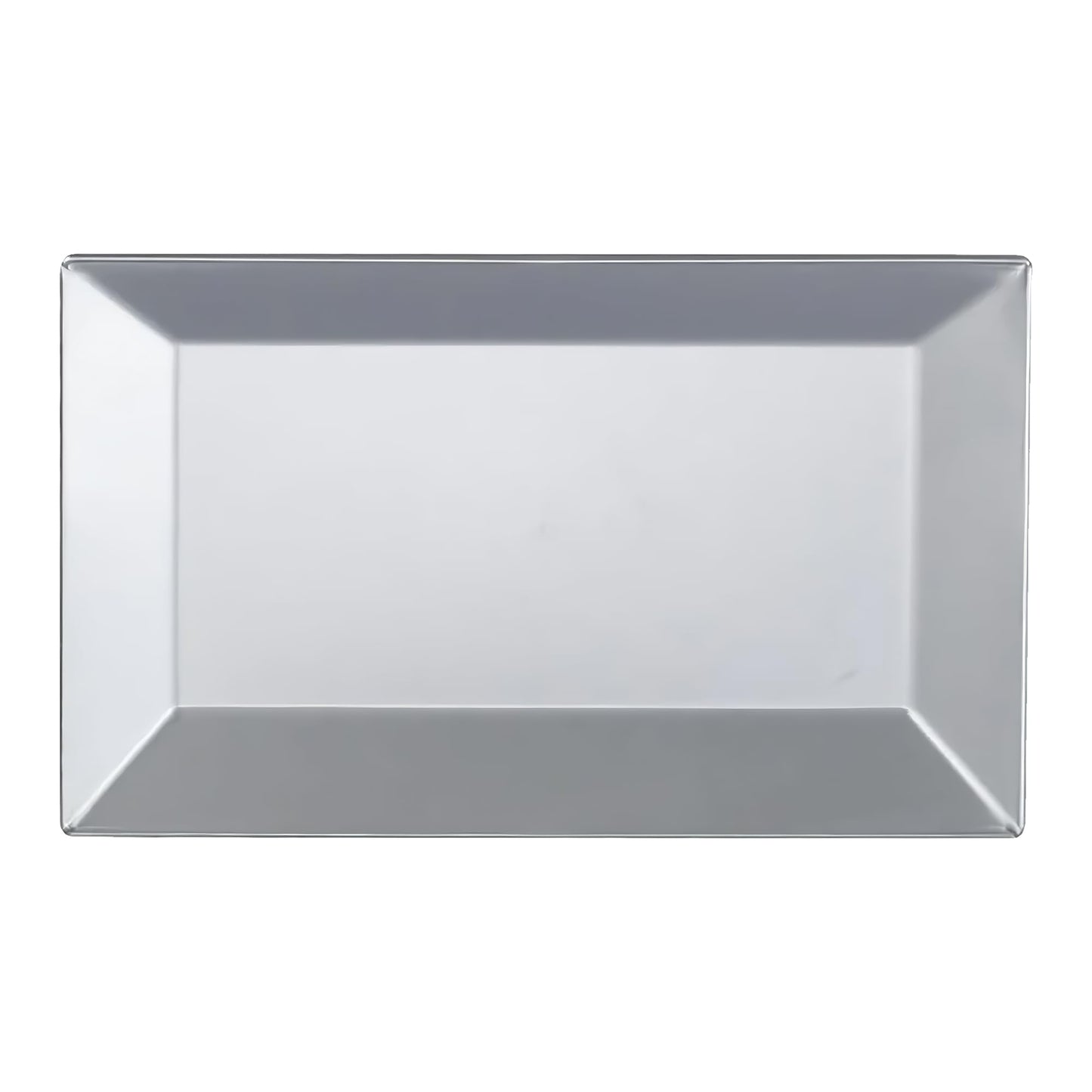 Kaya Elegant Rectangular Silver Plastic Dessert Plates (5.5" x 8.5") - Pack of 10 - Perfect for Weddings, Birthdays & Home Use