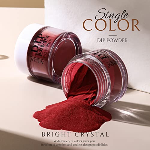 AILLSA Dip Powder Wine Red for Valentine's Day, Red Dip Powder Nail 1 Oz Burgundy Nail Dipping Powder French Nail Art for Starter Manicure Salon DIY at Home, Fall Winter Dip Powder Colors for Women