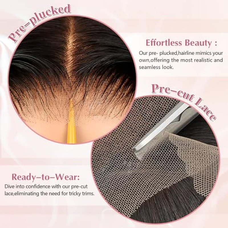 Glueless Wigs Human Hair Pre Plucked Pre Cut 5X5 Deep Wave Lace Front Wigs Human Hair for Women 22 Inch Hd Lace Frontal Natural Hairline Wear and Go 180% Density