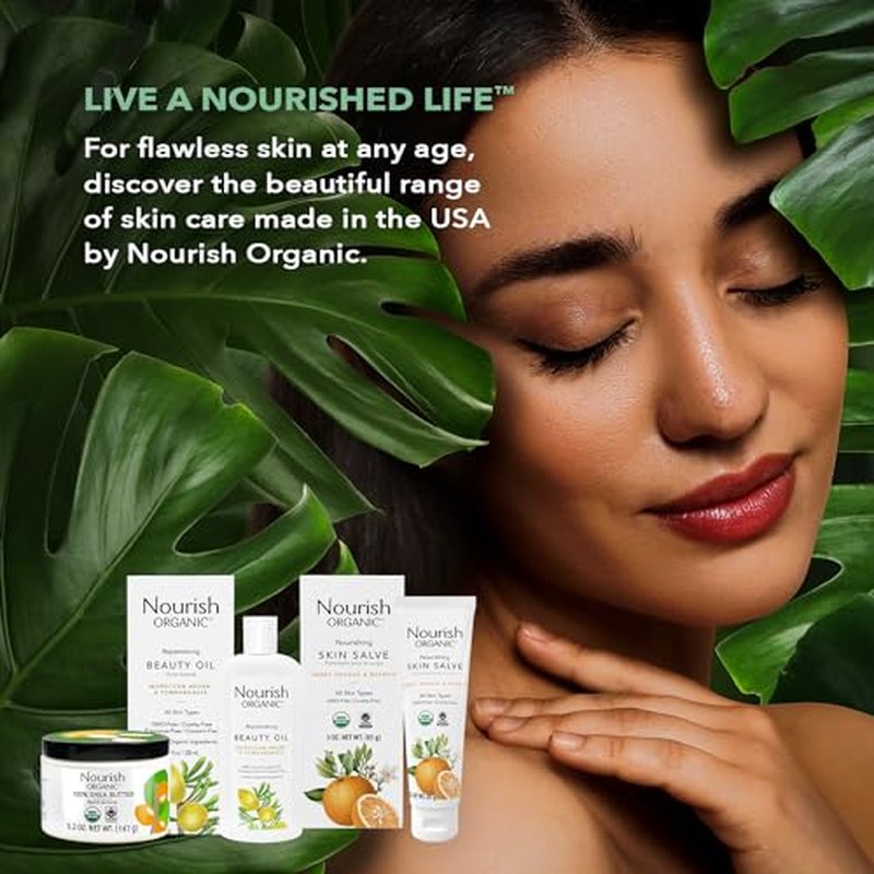 Nourish Organic Body Lotion, Lavender Mint ? Hydrating Body Lotion for Dry Skin with Certified Organic Aloe Vera, Shea Butter, Coconut Oil & Cocoa Butter (8 Oz) + Washable Cotton Round