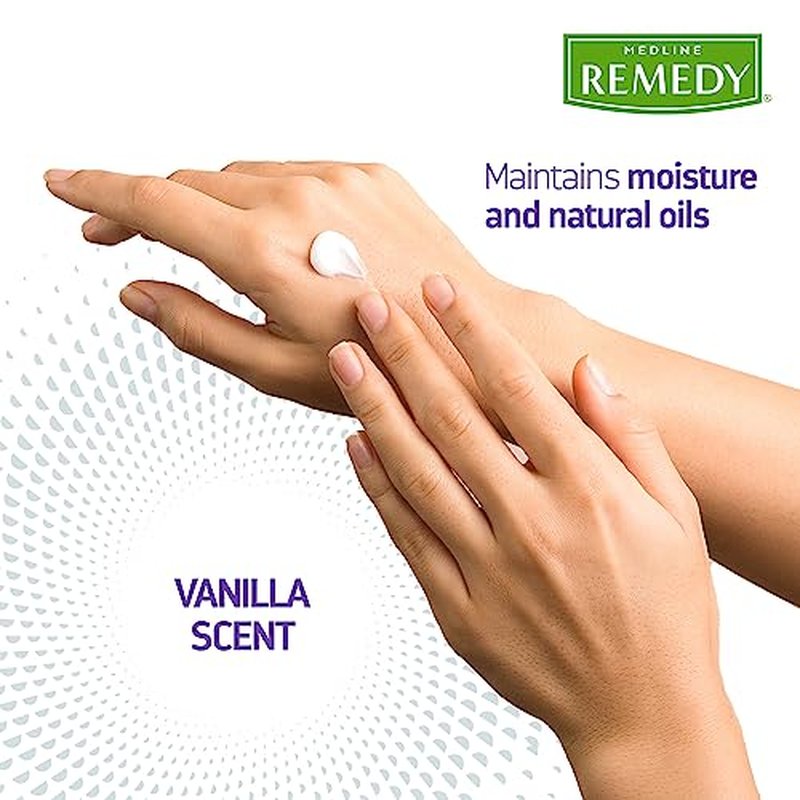 Medline Remedy Clinical Skin Cream, Vanilla Scent (16 fl oz), 2 Count, Moisturizing Face and Body Cream for All Ages, Paraben & Sulfate Free, Quick Absorbent Formula, Hypoallergenic Skin Moisturizer