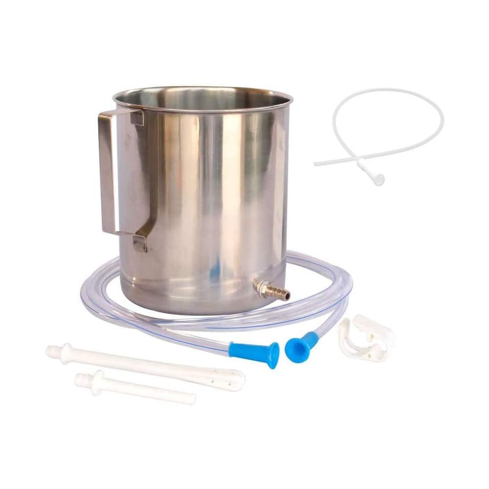 HealthAndYoga™ Combo Superior 2 Quart Stainless Steel Enema Kit - Medical Grade Tubings