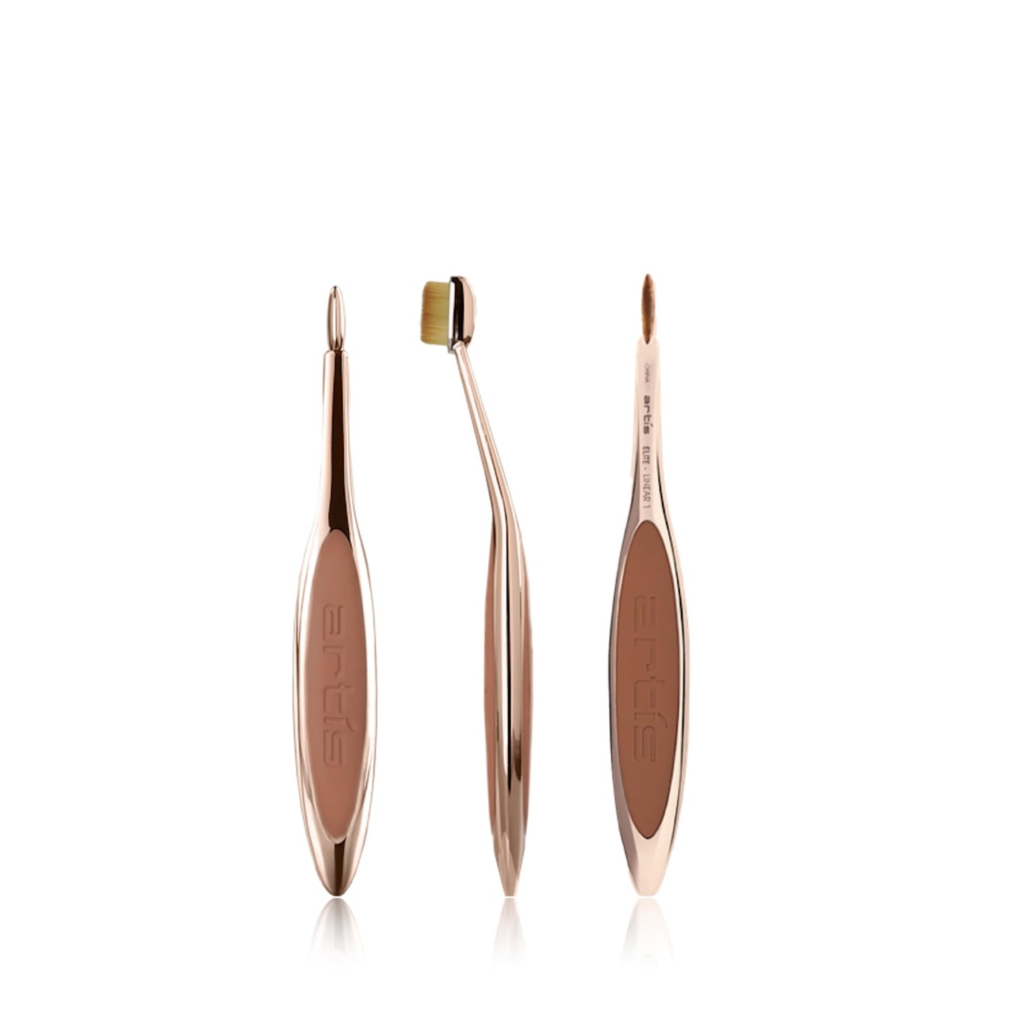 Artis Elite Linear Brush 1 - Makeup Brush with Solid Metal Handle - Soft Makeup Brushes - Makeup Tools for Liquid, Creams, Powders - Rose Gold - 1 pc