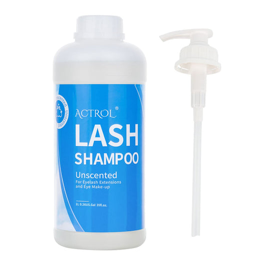 ACTROL Eyelash Extension Cleanser Unscented 1L Natural Lash Extension Shampoo Professional Eyelid Foaming Cleanser Paraben & Sulfate Free Non-lrritating with Salon and Home Care
