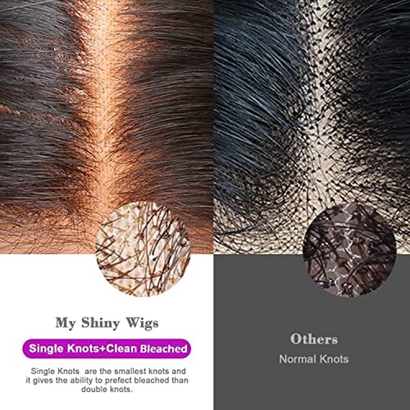 MYSHINYWIGS 5x5 HD Lace Closure Only, Skinmelt Hd Closure Natural Hairline with 4C Curly baby Hair Bleached Knots Straight Hd Closure Human hair 5x5 Invisible Knots Closure Natural Black 12 Inch