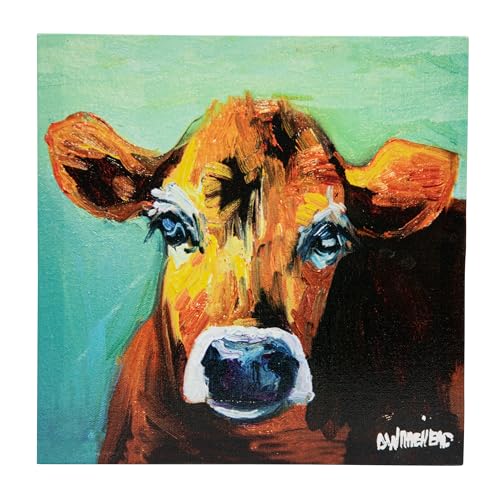 Creative Co-Op Canvas Wall Décor with Cow Image