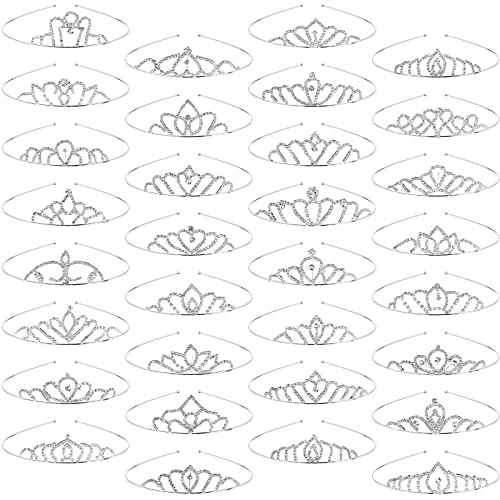 32 Pack Girls Crystal Tiara Crown Rhinestone Princess Queen Crown Women Toddler Kids Tiara Headband for Birthday Parties Wedding Prom Bridal Pageant