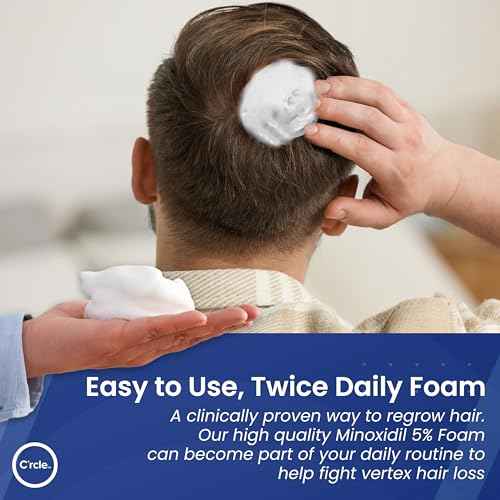 Minoxidil for Men Foam 5% - Unscented 3 Month Supply - Helps Restore Vertex Hair Loss & Thinning - 5% Minoxidil Foam For Men - Extra Strength Supports Hair Regrowth
