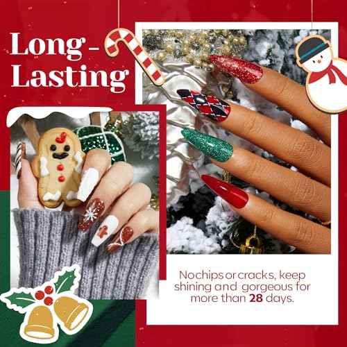 AZUREBEAUTY 30Pcs Dip Powder Nail Kit Starter, 8 Colors Green Red Gold Silver White with Nail Sticks, Nail Art Liquid Set with Matte/Base/Top Coat Activator for French Manicur