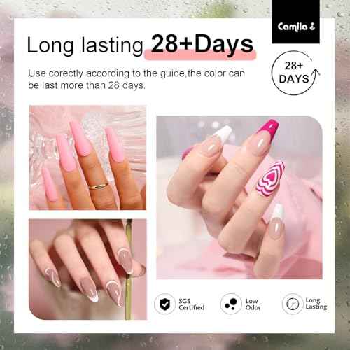 CAMILA ¢¯ Pink Gel Nail Polish Set 6pcs UV/LED Soak-Off Gel Polish (12ml) - Long-Lasting Nail Art Kit (Pink)
