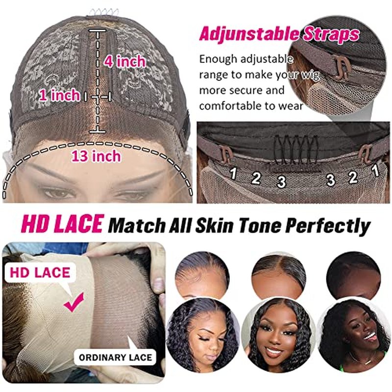 Flady Highlight Ombre Blonde Lace Front Wig Human Hair #4/30 Colored Glueless Wigs Human Hair Pre Plucked with Baby Hair 180 Density Straight HD Lace Frontal Wigs for Black Women