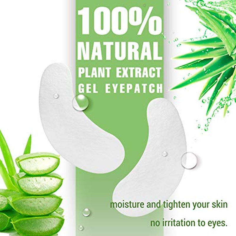 GreenLife 300 Pairs Eye Pads, 100% Naturel Eyelash Extension Under Eye Gel Pads patches kit Collagen with Aloe Vera Hydrogel Eye Patches set for Eyelash Extension Supplies Tools (50 150 300 Pairs)