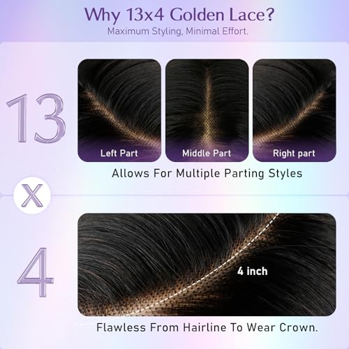 13x4 Synthetic Lace Front Wig Black Long Wavy Wigs 26inch Pre-Plucked Hairline and Baby Hair Synthetic Wigs for Black Women