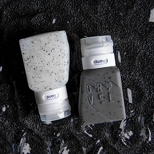 Gravel Travel Bottles 3oz (2-Pack) ? Leakproof, BPA-Free, TSA Approved with Label System (Clear & Gray)