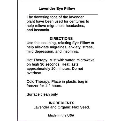 Lavender Eye Pillow - Hot or Cold Weighted Satin Eye Mask perfect for Sleeping, Yoga, Meditation - Gifts for Women, Birthday, Teachers - Natural Herbal Relaxation (Onyx)