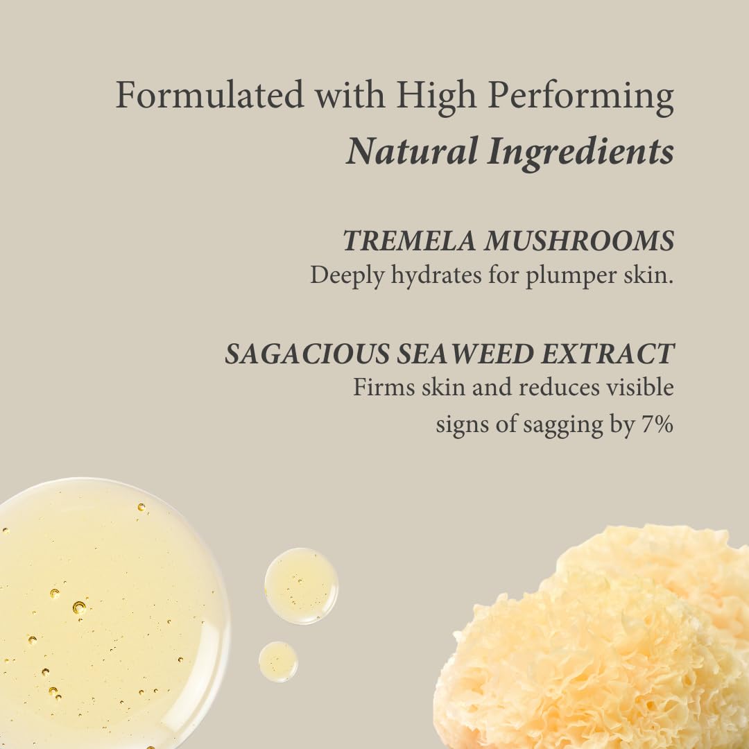 Hydrating Collagen Super Serum – Lightweight Vegan Formula with Tremella Mushroom for Smooth, Plump & Dewy-Looking Skin – Moisture Boost for Radiant, Resilient Skin – 30ml