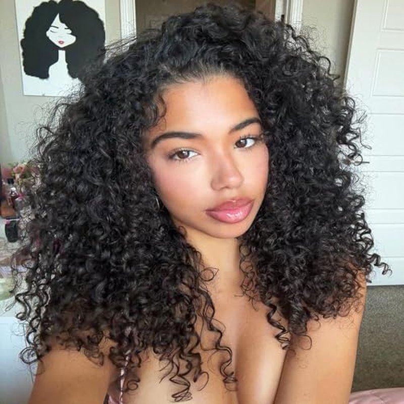Water Wave Half Wig Human Hair 3 In 1 Adjustable Drawstring 18 Inch Curly Half Wig Seamless Flip Over Blend Edges Invisible Hairline Glueless Wigs Wear Go Beginner Friendly Curly Half Wigs for Women