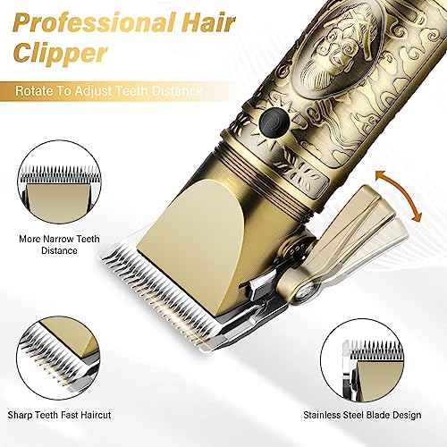 GSKY Hair Clippers for Men Professional, Beard Trimmer Kits & Sets, Cordless Mens Hair Trimmer, Electric Shavers, Haircutting Machine with LED Display, for Barber