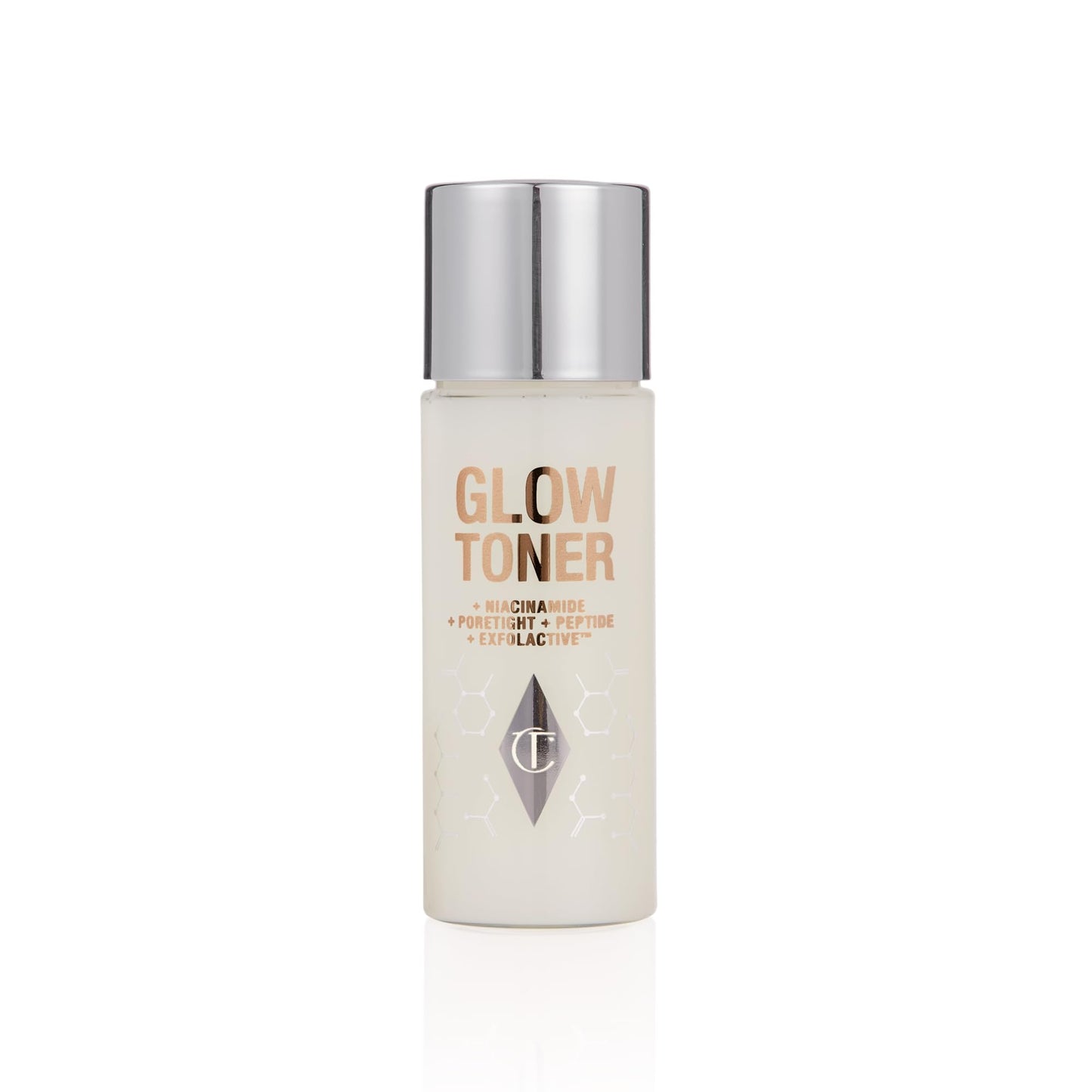 Charlotte Tilbury Glow Face Toner Mini - Exfoliating Toner for Oily Skin - Helps to Reduce The Appearance of Pores, Hydrate & Plump Skin - Delicately Scented with Rose & Lemon (30ml)